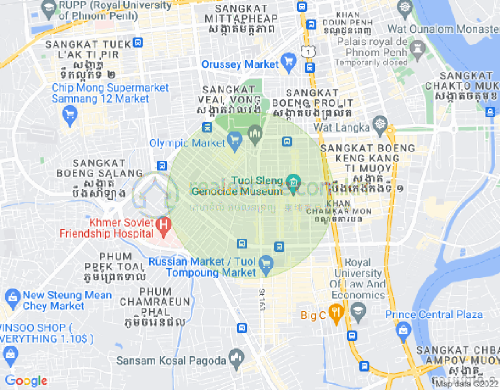 Mapa: BKK 1, Boeng Keng Kang, Phnom Penh