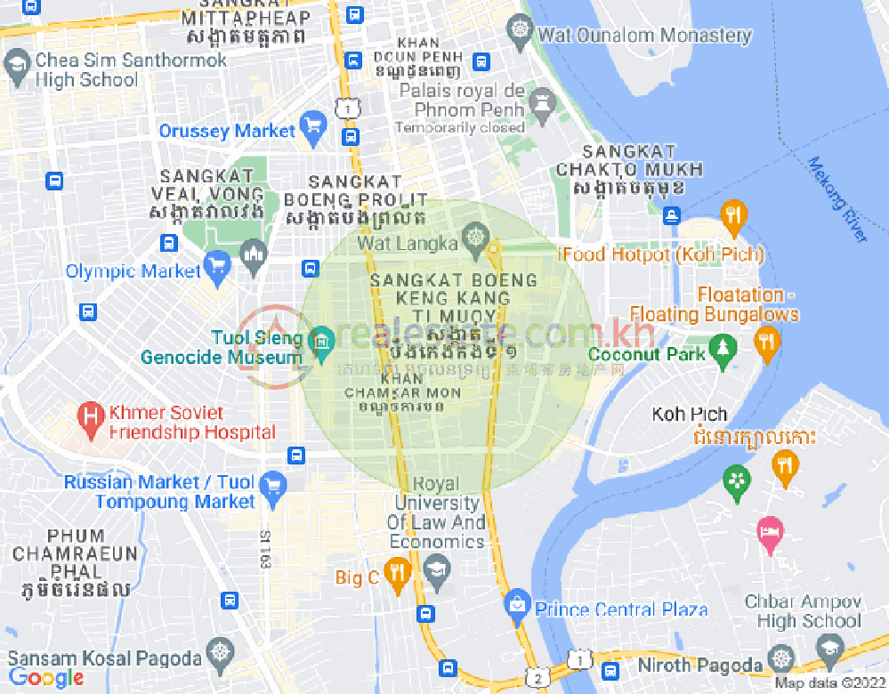 Map of BKK 1, Boeng Keng Kang, Phnom Penh