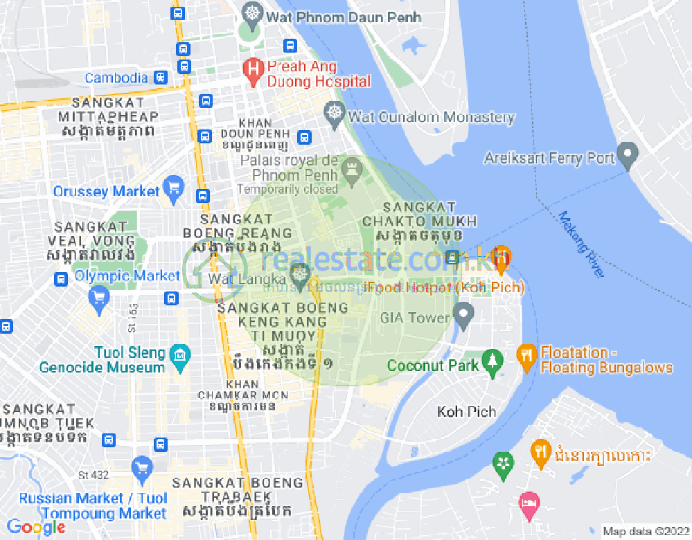 Mapa: Chakto Mukh, Daun Penh, Phnom Penh