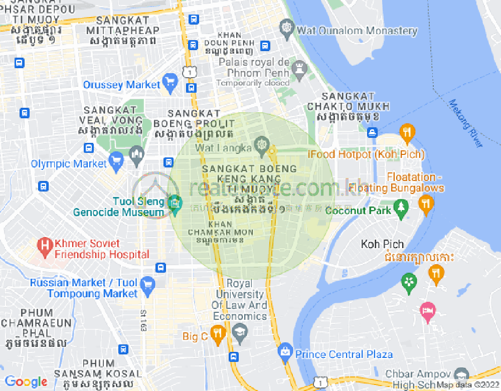 Map of BKK 1, Boeng Keng Kang, Phnom Penh