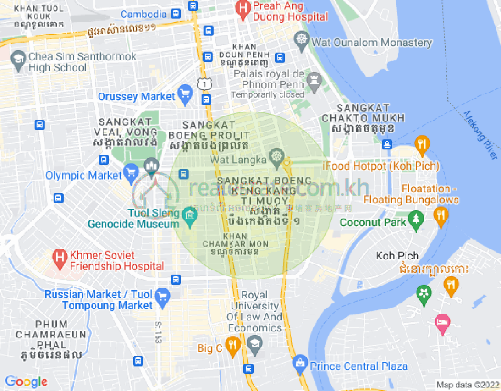 Map of BKK 1, Boeng Keng Kang, Phnom Penh