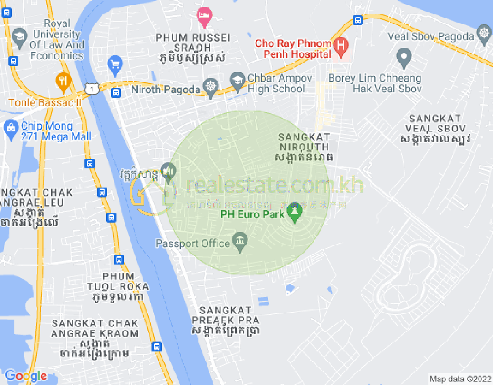Map of Nirouth, Chbar Ampov, Phnom Penh