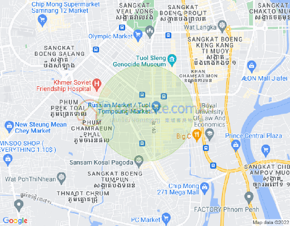 Map of Toul Tum Poung 1, Chamkarmon, Phnom Penh