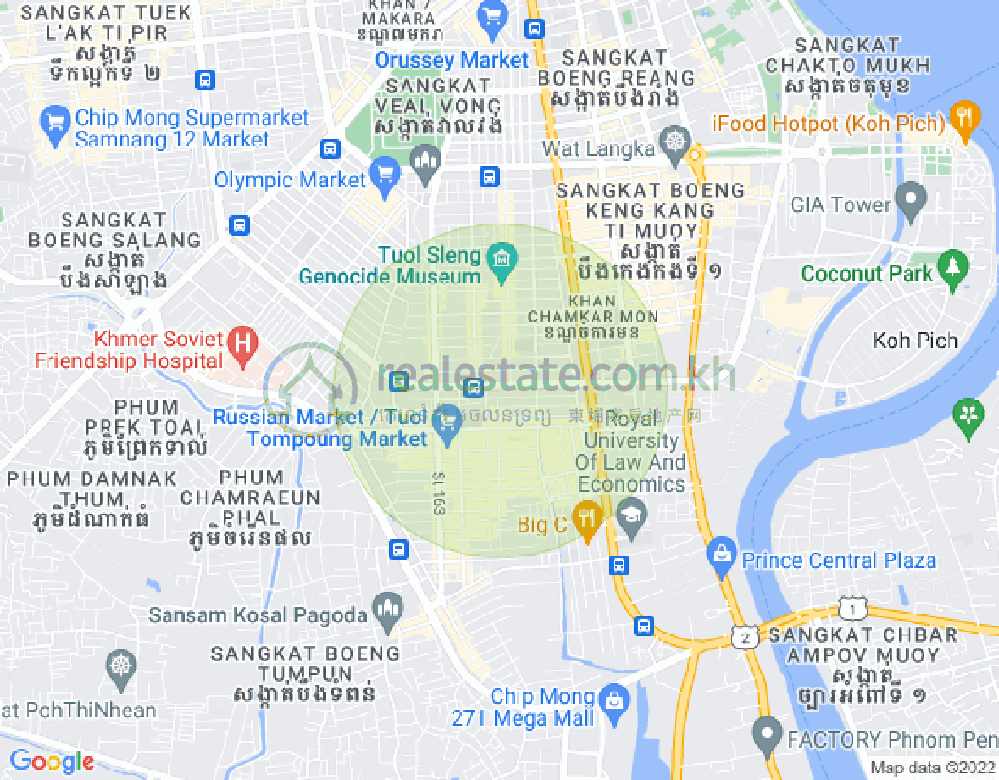 Map of Toul Tum Poung 1, Chamkarmon, Phnom Penh