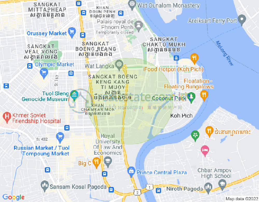 百色河分区, 占卡蒙, 金边地图