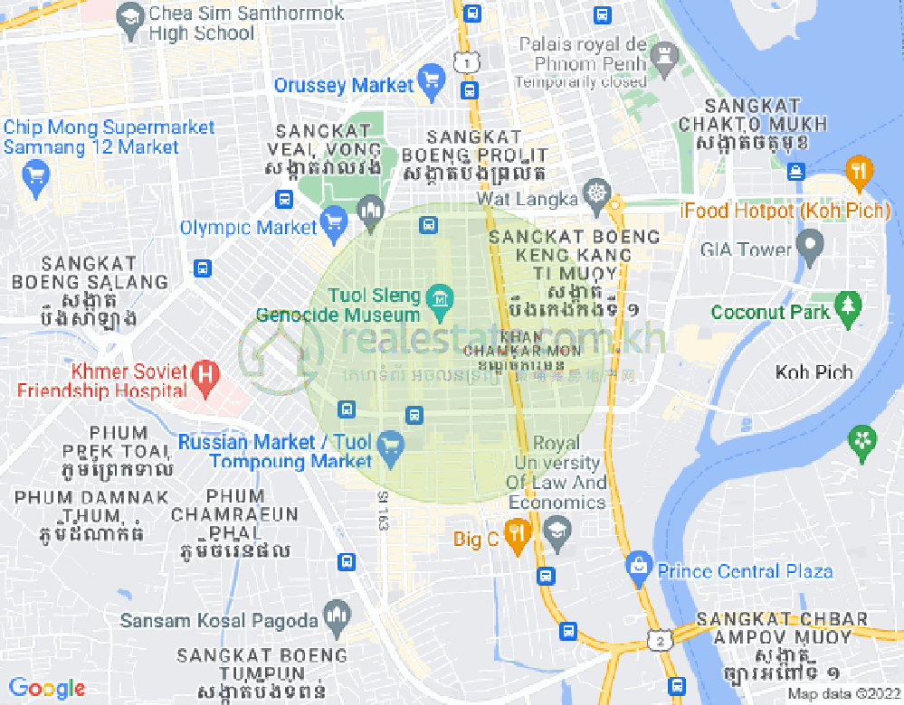 Mapa: BKK 2, Boeng Keng Kang, Phnom Penh
