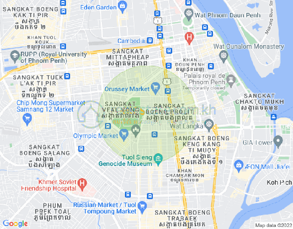 Veal Vong镇, 马卡拉区, 金边地图