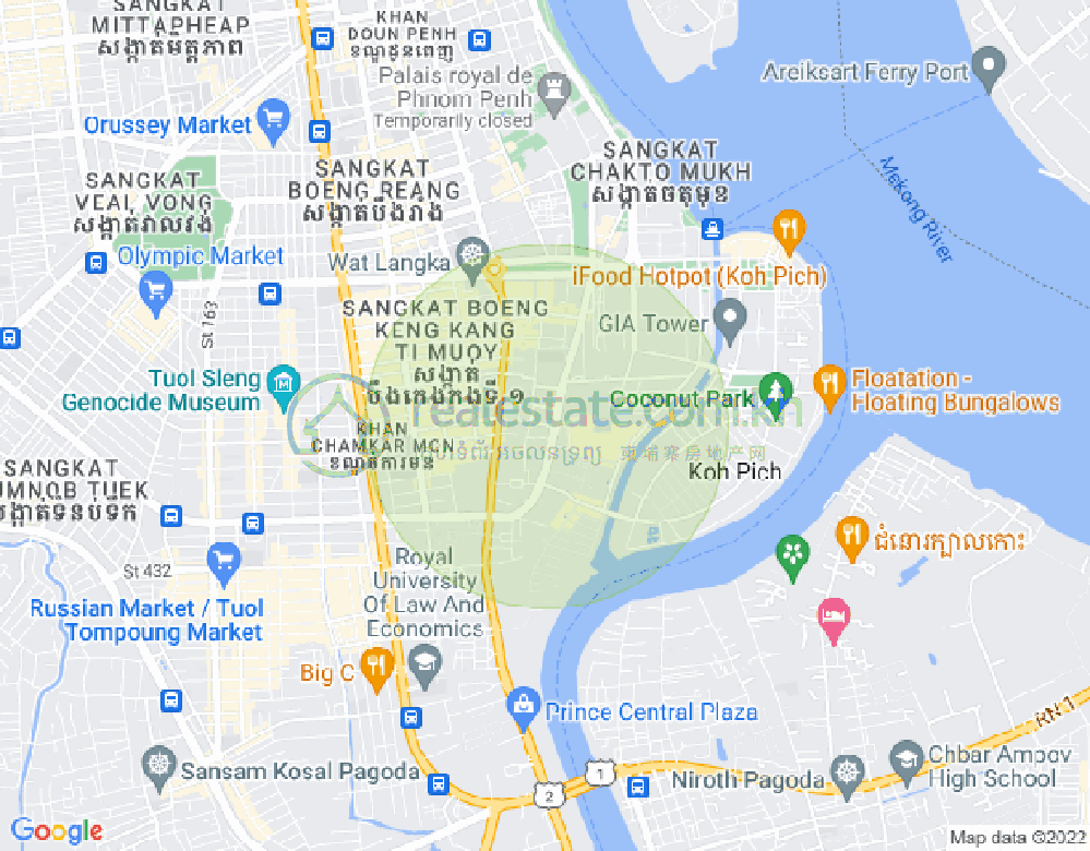 百色河分区, 占卡蒙, 金边地图