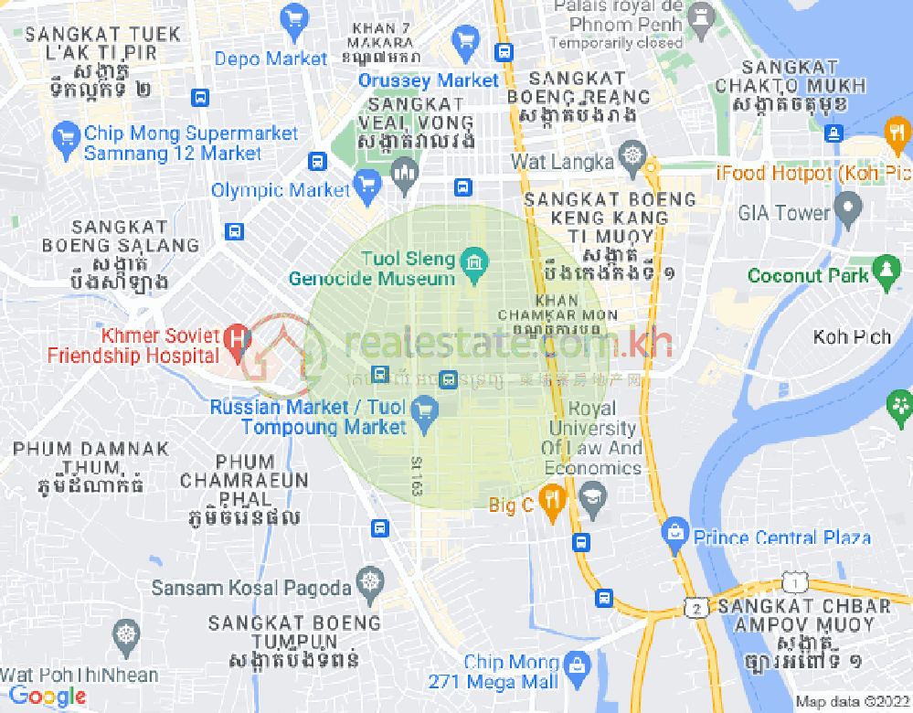 万景岗3分区（BKK3), 波哥堪, 金边地图