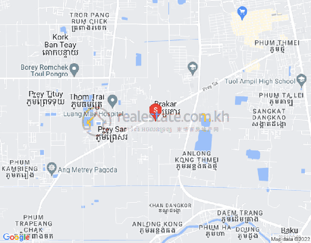 Mapa: Prey Sa, Dangkao, Phnom Penh
