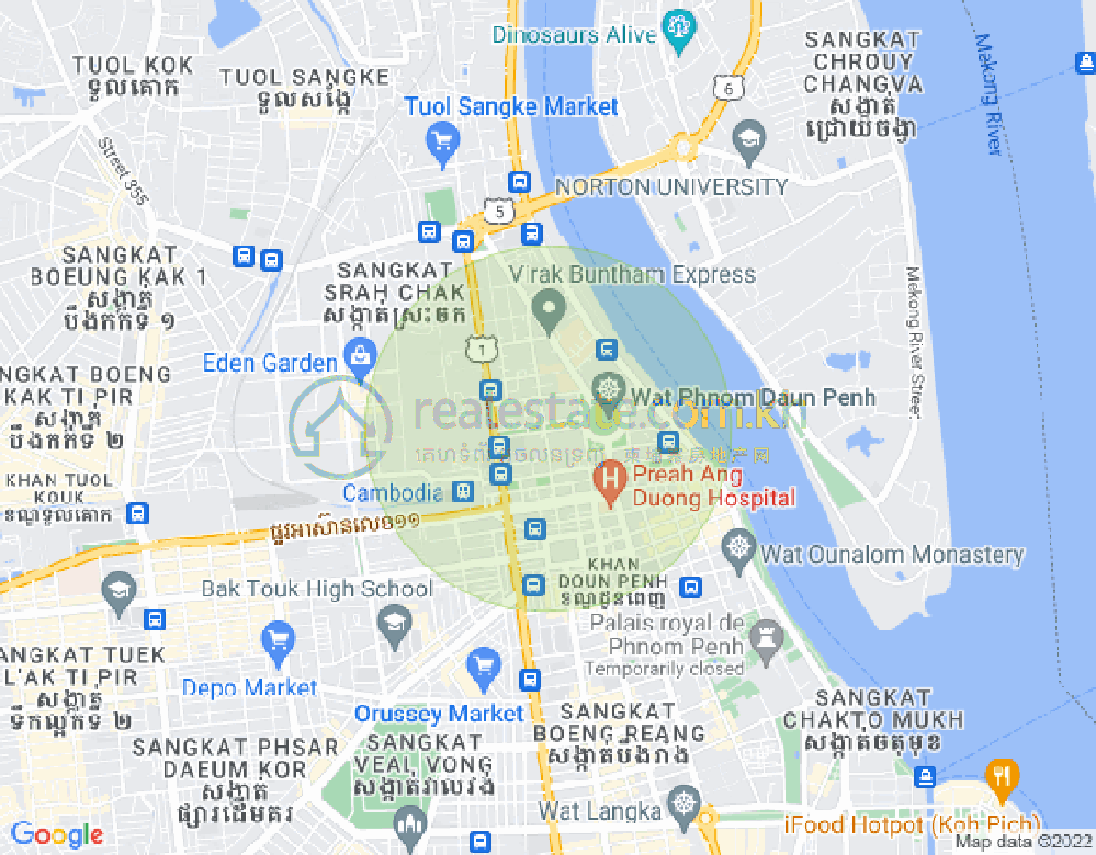 Boeng Reang镇, 隆边区, 金边地图