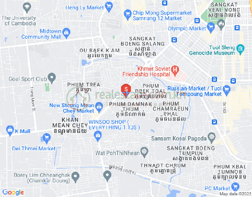 Stueng Mean chey区, 棉芷区, 金边地图