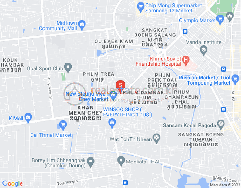 Stueng Mean chey区, 棉芷区, 金边地图