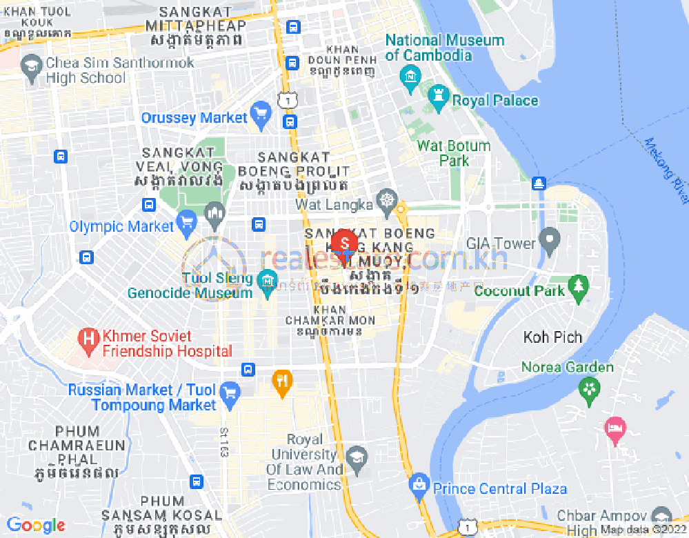 Map of BKK 1, Boeng Keng Kang, Phnom Penh