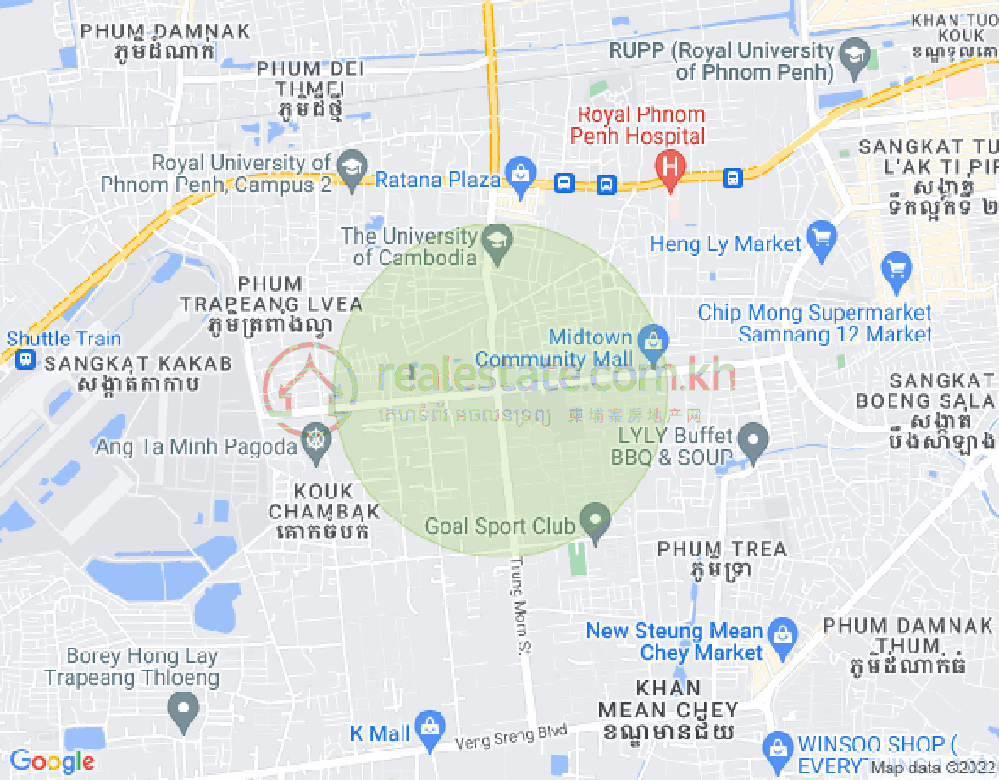 トゥク・トラ, センソック, プノンペンの地図