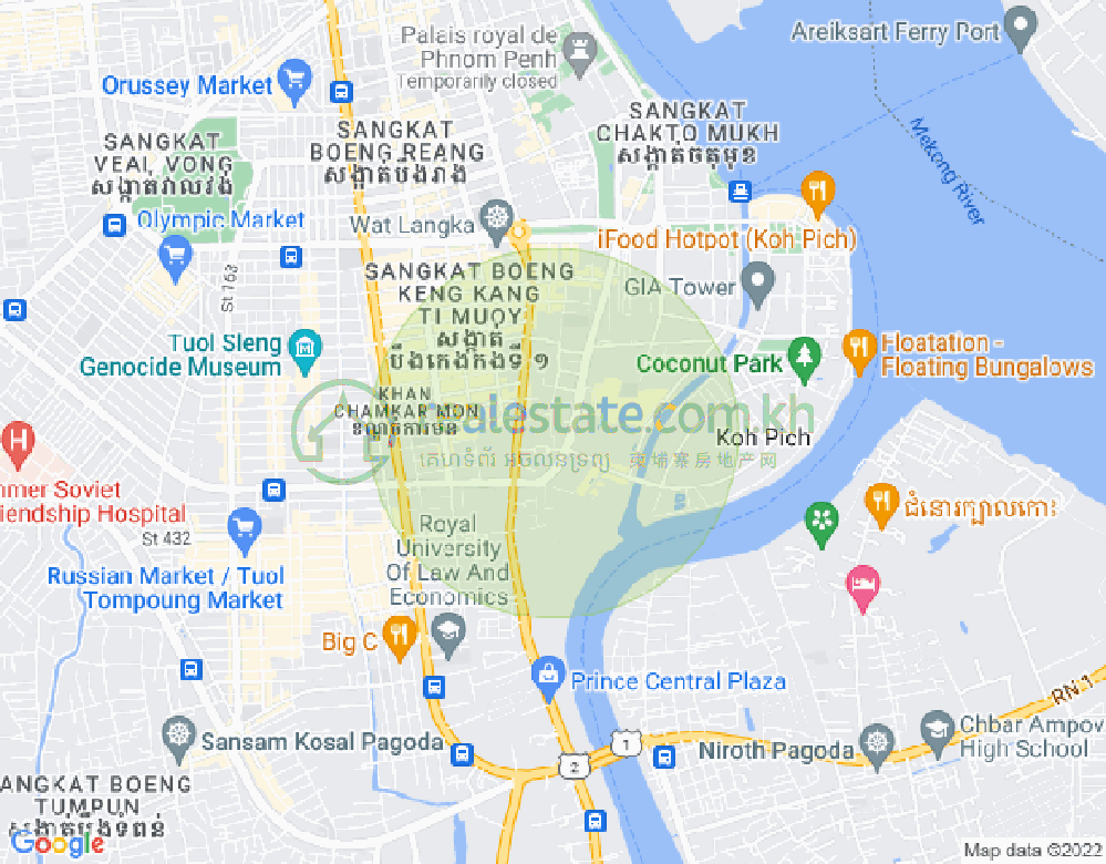 แผนที่ โตนเลบาสัก, จัมการมอน, พนมเปญ