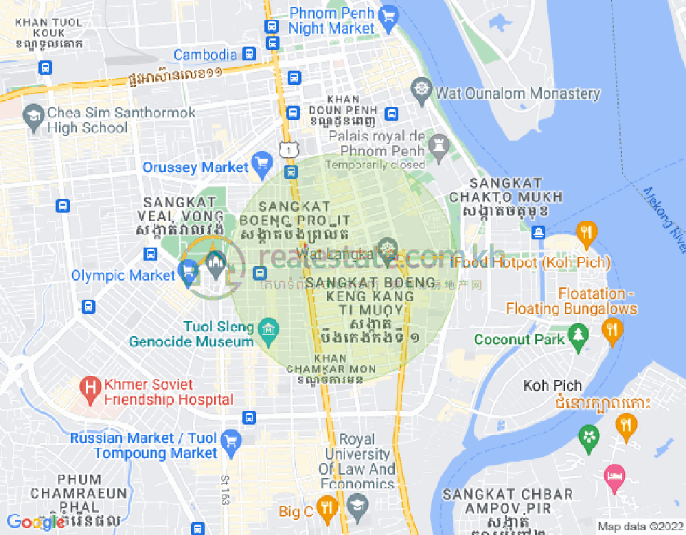 Map of BKK 1, Boeng Keng Kang, Phnom Penh
