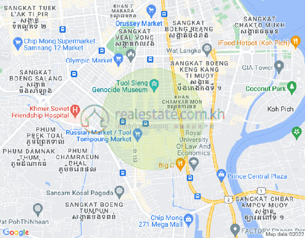 万景岗3分区（BKK3), 波哥堪, 金边地图