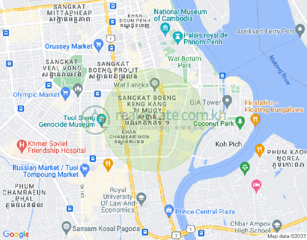 Mapa: BKK 1, Boeng Keng Kang, Phnom Penh