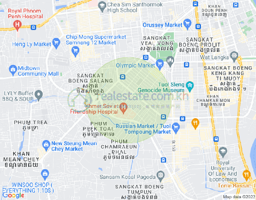 แผนที่ ตุมนบตึก, บึงเกงกอง, พนมเปญ