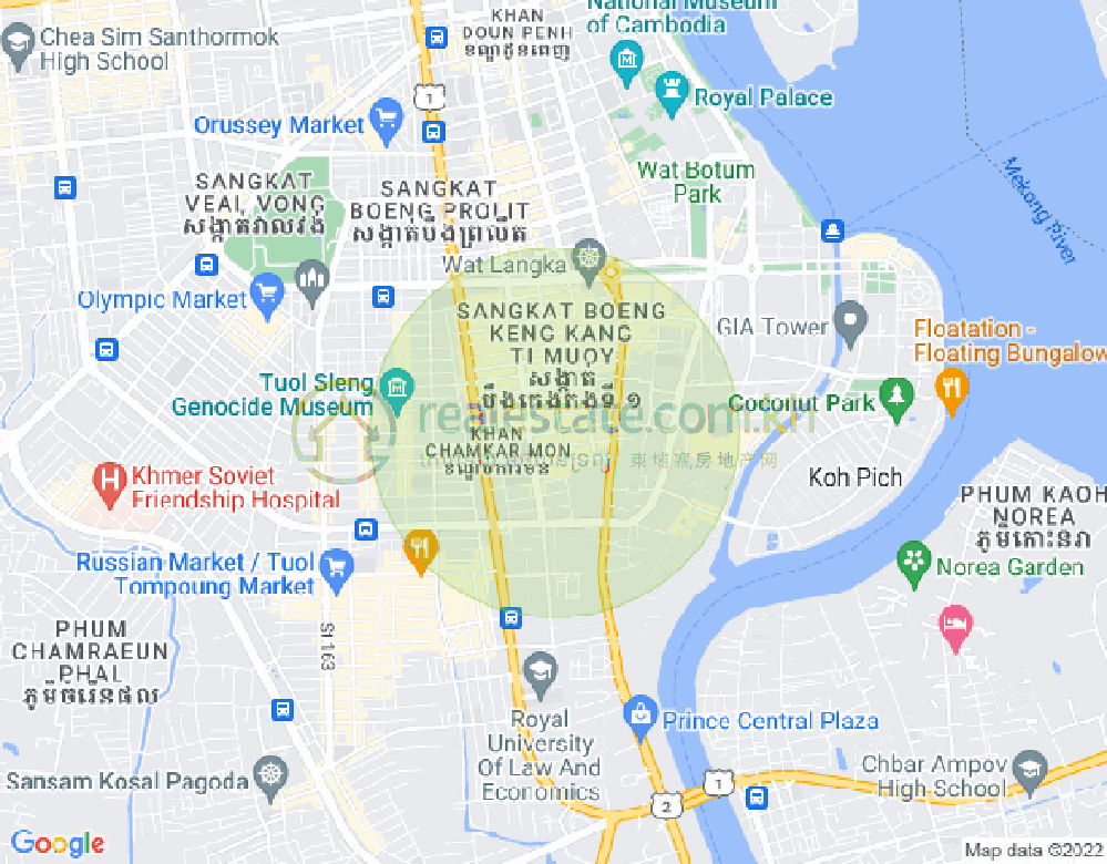 Map of BKK 1, Boeng Keng Kang, Phnom Penh