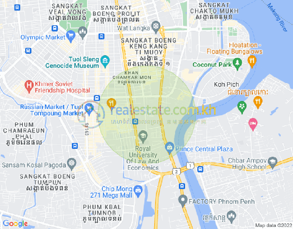 Mapa: Boeung Trabek, Chamkarmon, Phnom Penh