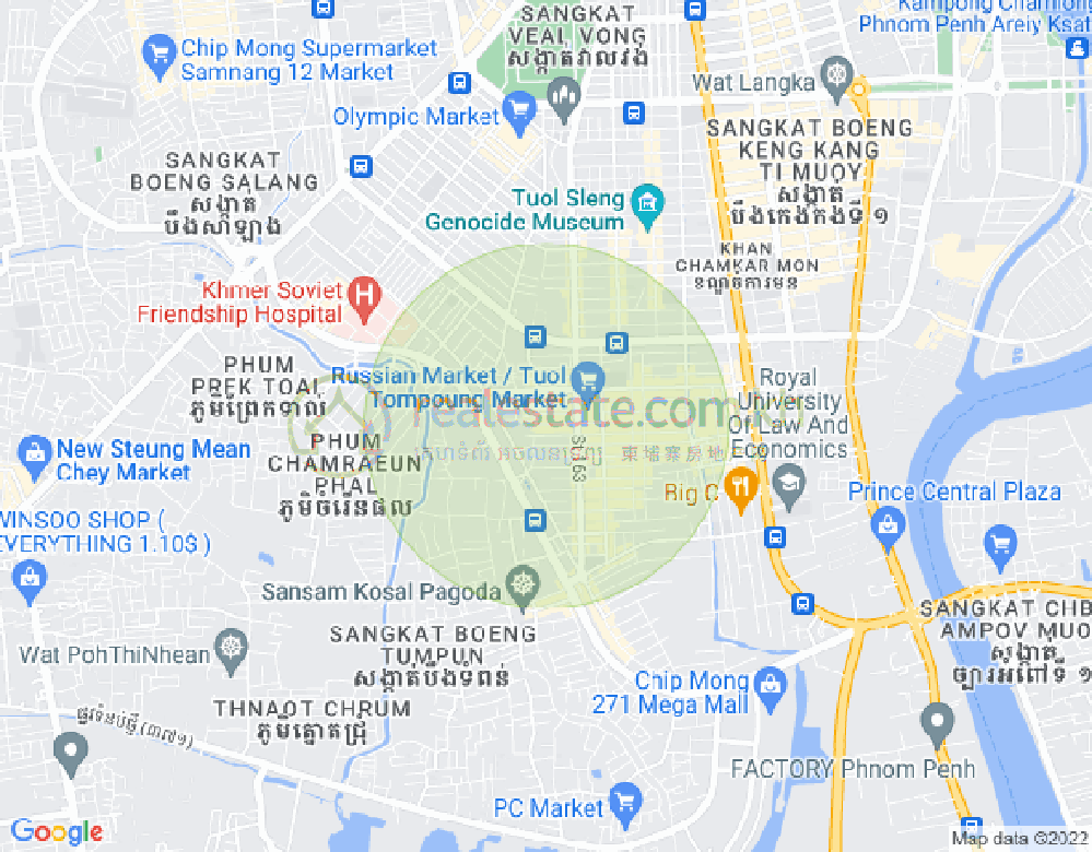 Map of Toul Tum Poung 1, Chamkarmon, Phnom Penh