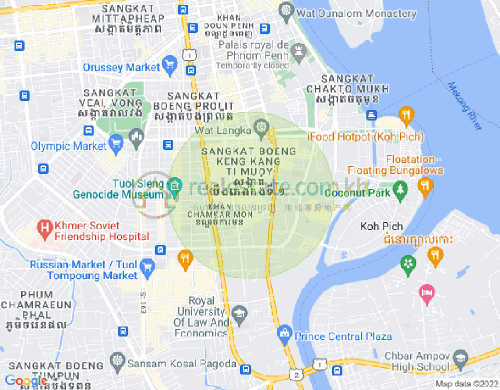 Mapa: BKK 1, Boeng Keng Kang, Phnom Penh