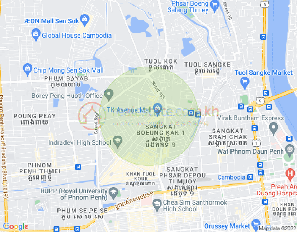 万谷湖1分区, 堆谷区, 金边地图