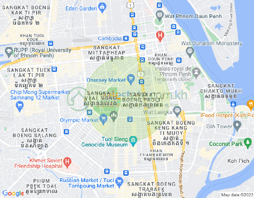 Mapa: Mittapheap, 7 Makara, Phnom Penh