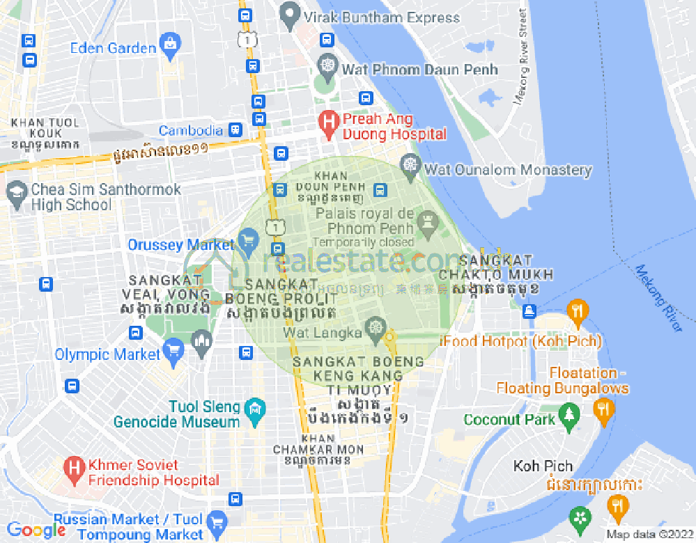 Карта Боенг Реанг, Доун Пень, Пномпень