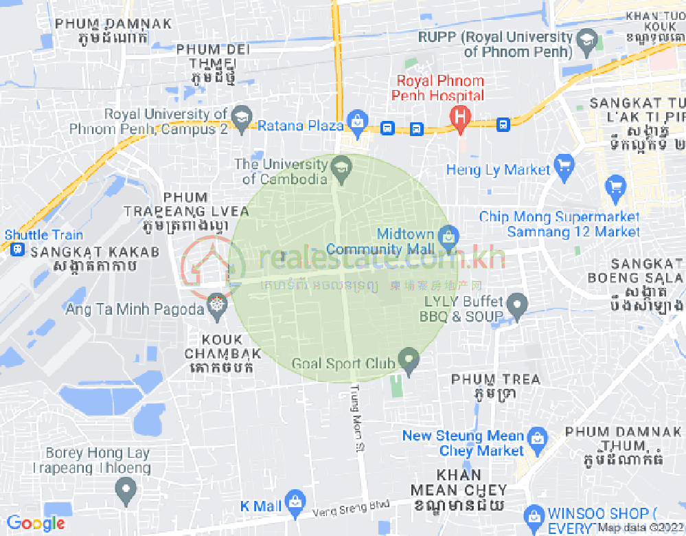 Mapa: Tuek Thla, Sen Sok, Phnom Penh