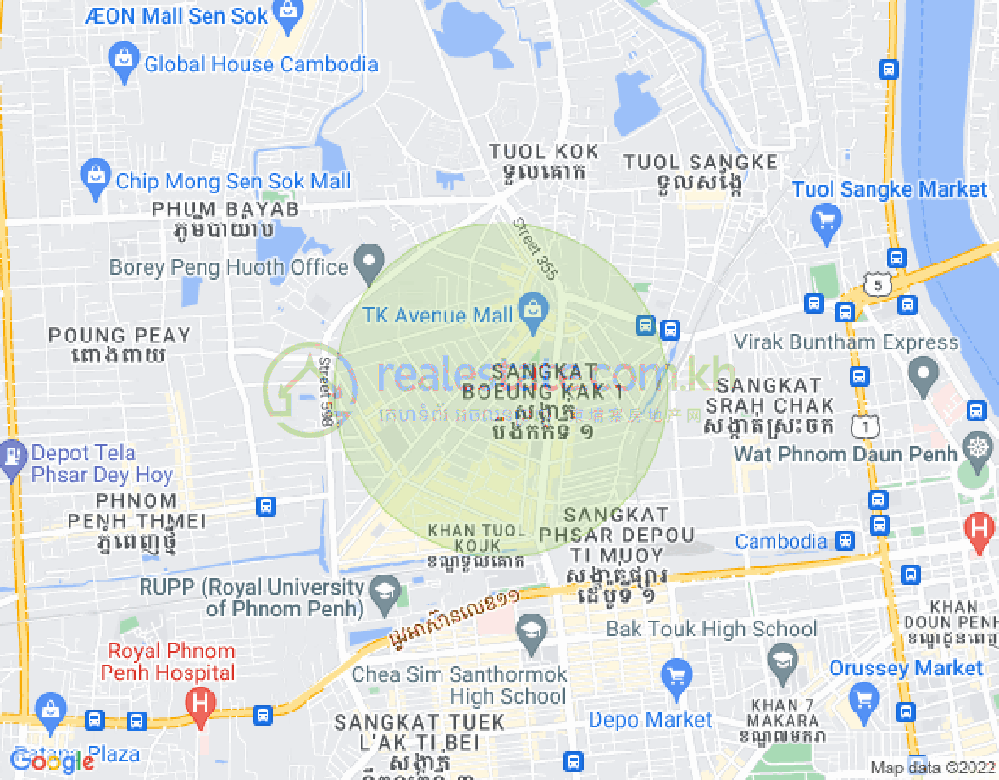 万谷湖1分区, 堆谷区, 金边地图