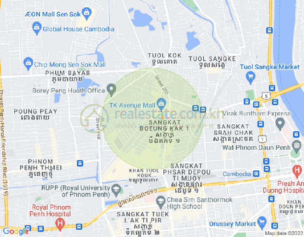 万谷湖1分区, 堆谷区, 金边地图