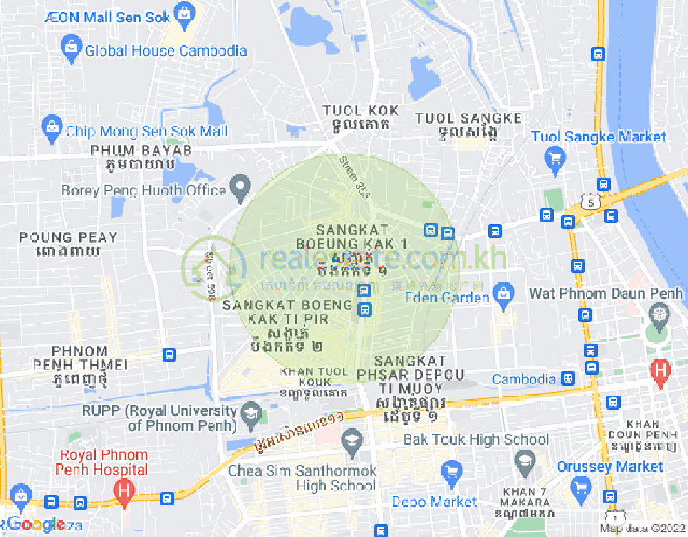 万谷湖1分区, 堆谷区, 金边地图