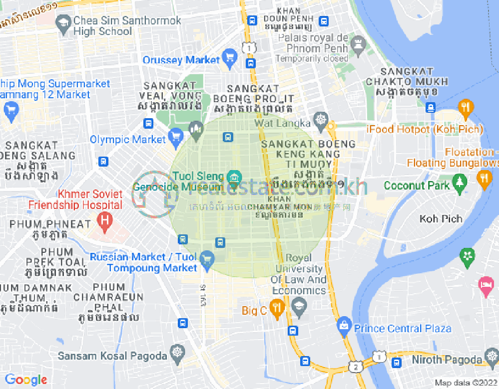 万景岗3分区（BKK3), 波哥堪, 金边地图