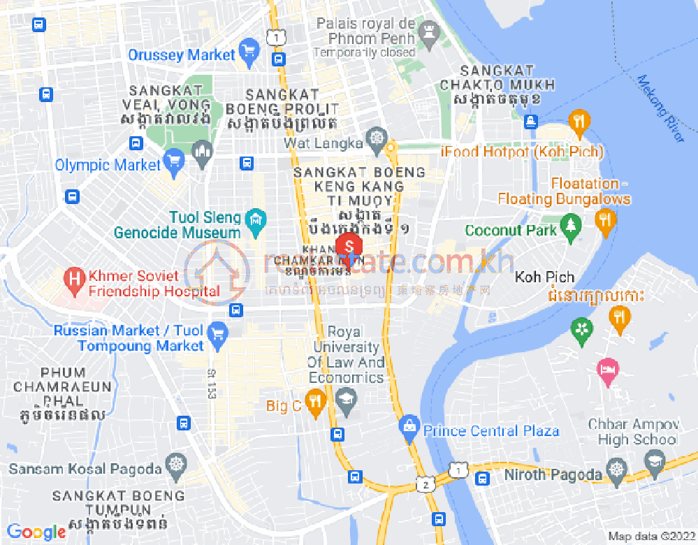 万景岗1分区（BKK1), 波哥堪, 金边地图