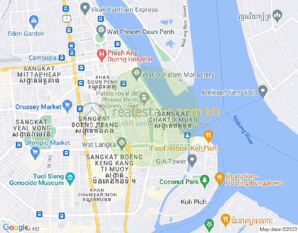 四臂湾分区, 隆边区, 金边地图