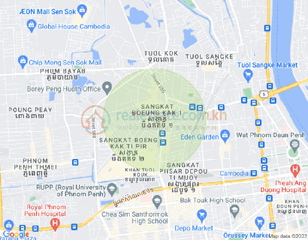 万谷湖1分区, 堆谷区, 金边地图