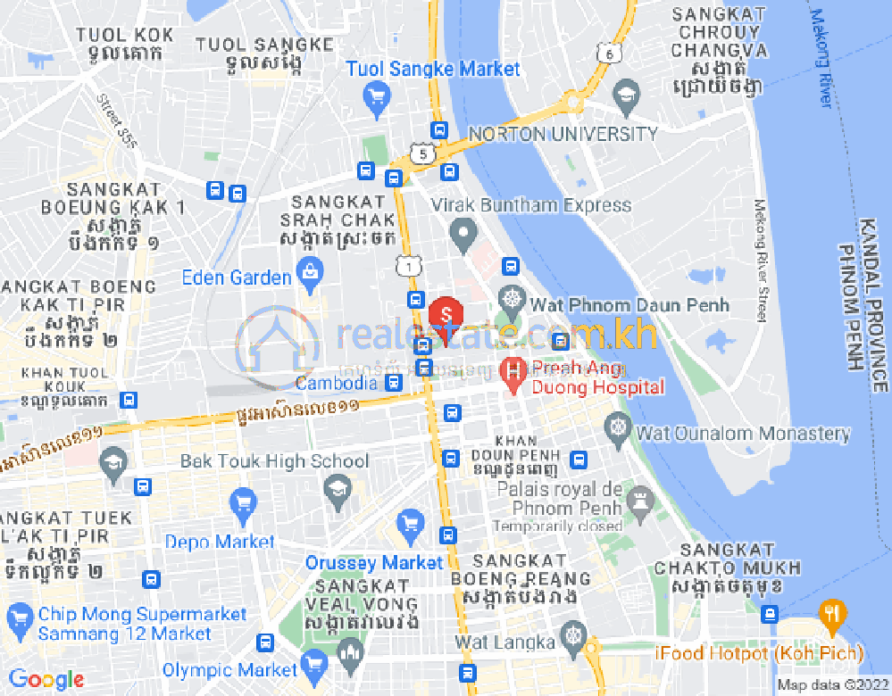四臂湾分区, 隆边区, 金边地图