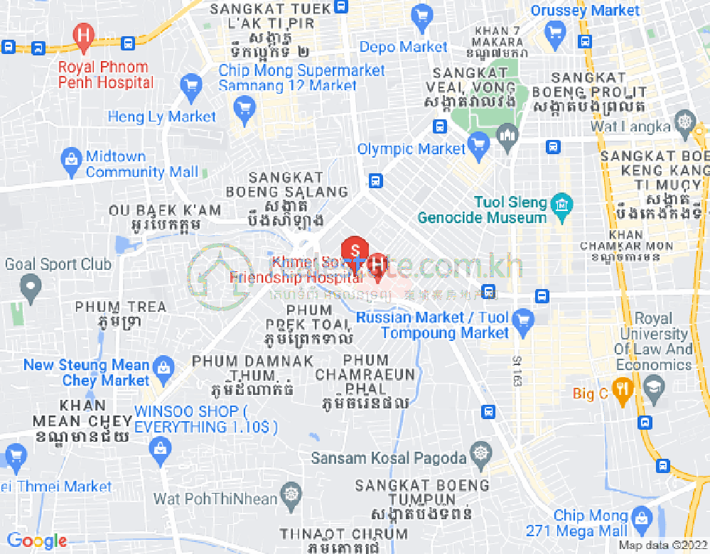 Tumnob Tuek镇, 波哥堪, 金边地图