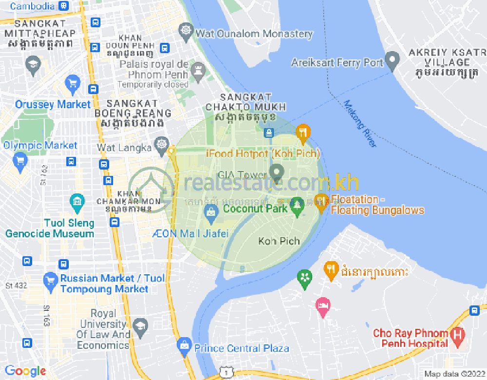 Map of Basac, Chamkarmon, Phnom Penh #78, Tole Basac, Chamkarmon, Phnom Penh #78, Tole, Tonle Bassac, Chamkarmon, Phnom Penh