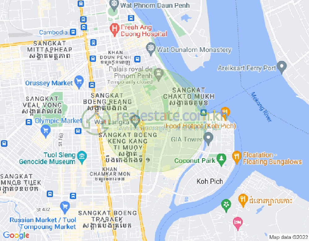 チャクトムク, ドーンペン, プノンペンの地図