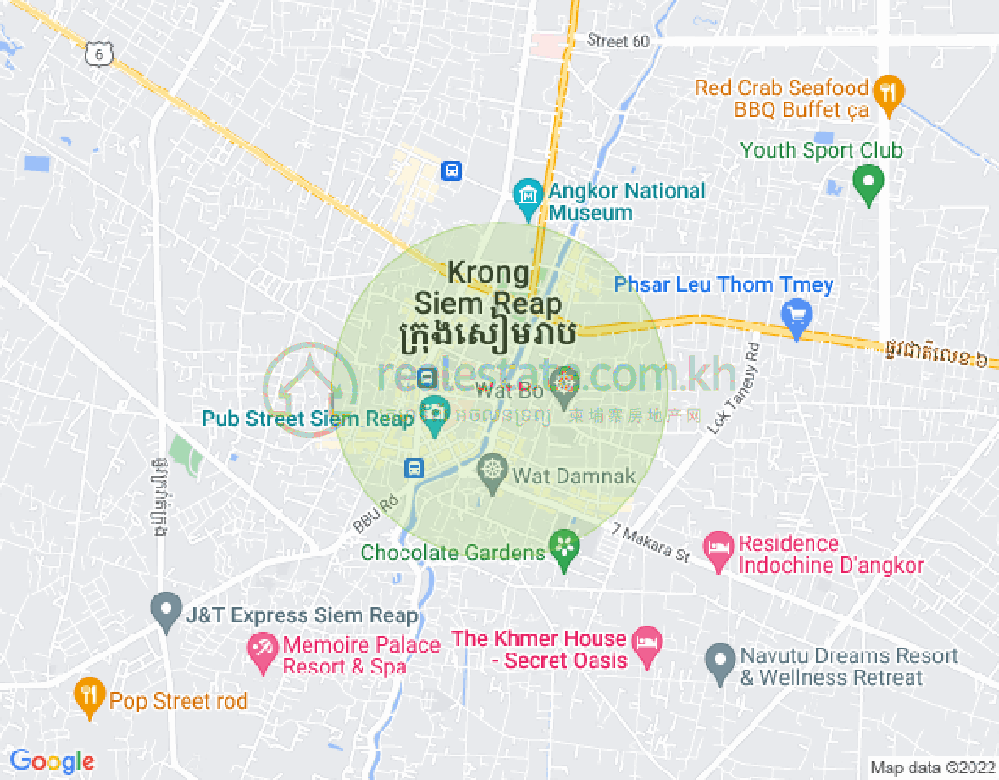 Sala Kamraeuk县, 暹粒地图