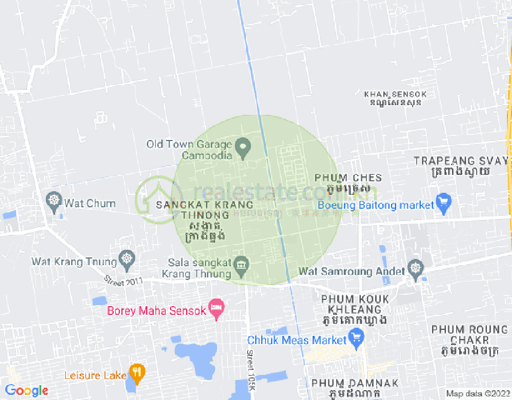 105 105, クラントノン, センソック, プノンペンの地図