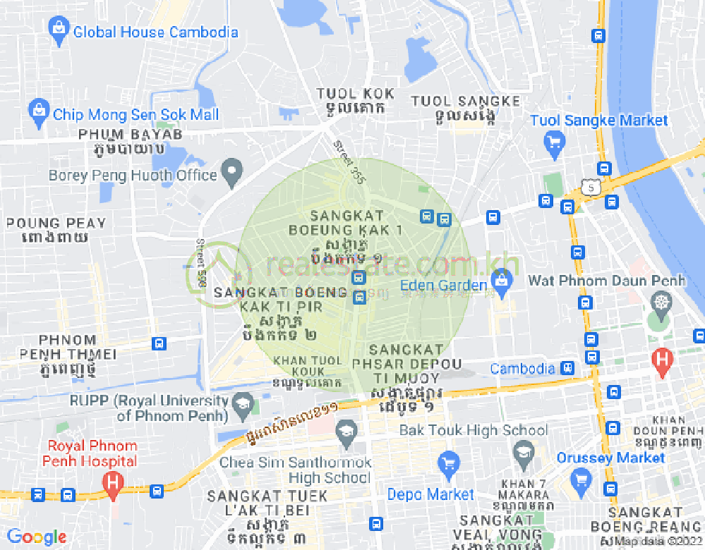 万谷湖1分区, 堆谷区, 金边地图