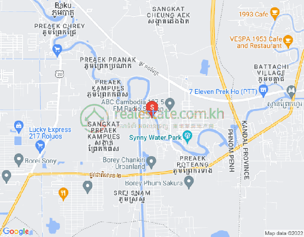 Preaek Kampues村, 丹考, 金边地图