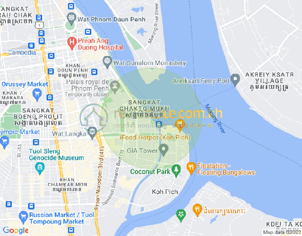 ផែនទី ចតុមុខ, ដូនពេញ, ភ្នំពេញ