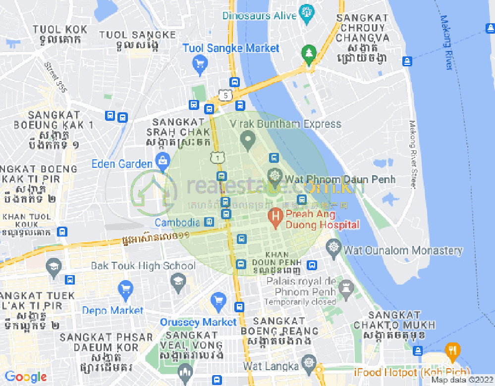 Map of Oknha Mong Reththy Blvd  1928, Phnom Penh Thmey, Sen Sok, Phnom Penh
