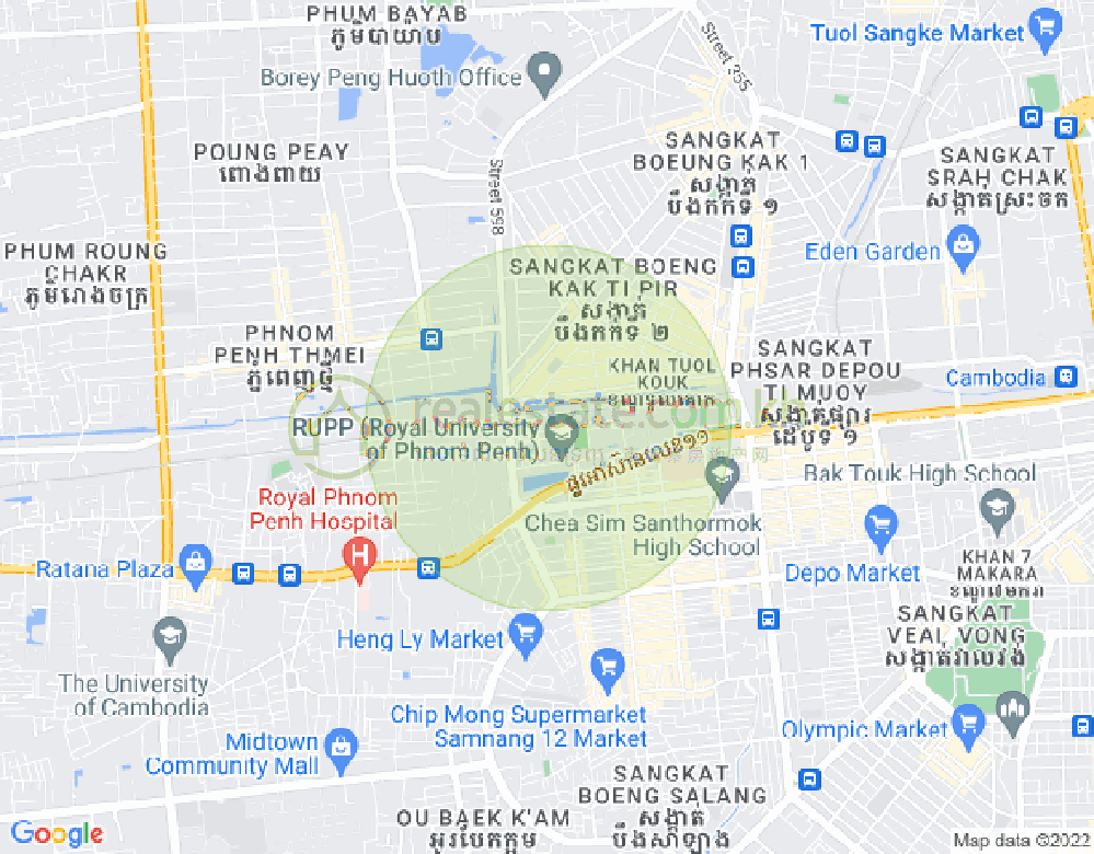 宣城2, 堆谷区, 金边地图